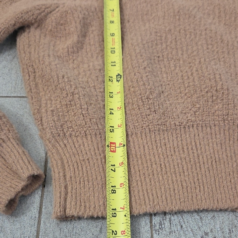 Planet Gold Super Soft & Comfy Women's V-Neck Tan Sweater - Picture 5 of 6